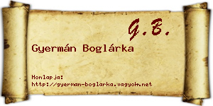 Gyermán Boglárka névjegykártya